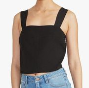 RACHEL Rachel Roy Crop Top Black Reva Top Sz L NWT Sleeveless Square Neck