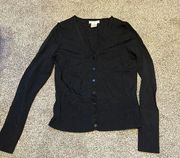 Worthington Black X-Small Button Down Cardigan Sweater