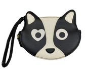 Betsey Johnson Black and White Dog Puppy Wristlet Pouch Coin Purse Novelty Bag