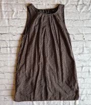 Shift A Line Sleeveless Dress Ditsy Diamond Print Keyhole Back Small