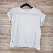 Reiss Womens Small Roll Short Sleeve White T-Shirt
