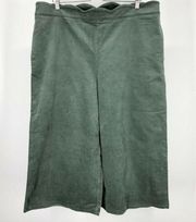 NEW BP Women’s Plus Size 4X Green Scallop Waist Wide Leg Corduroy Crop Pants
