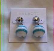 | NWT Blue & White Bauble Circle Marble Dangle Earrings