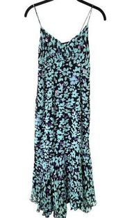 NICOLE MILLER COLLECTION Silk Floral Sequin Midi Dress Sz 4