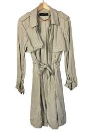 Zara Beige Lightweight Mid Length Trench Coat M