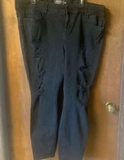 Black distressed bombshell skinny jeans size 24R