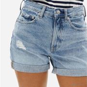 EVERLANE The Denim Short Mid-Rise Cotton Denim Shorts Womens 25