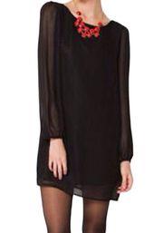 Black Long Sleeve Shift Dress V-back from Nordstrom’s •Size Small