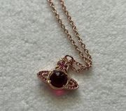 Necklace Purple Orb Rose Gold Chain