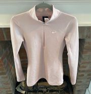 Nike  Fitted Blush Quarter Zip Pullover size XS Long Sleeve