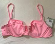 Underwire Non-Padded Barbie Pink Bikini Top, Size M NWT