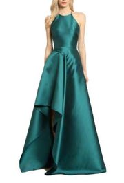 Badgley Mischka Marine Green Stretch Mikado Gown Size 4 US $650