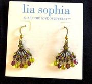 Lia Sophia dangling earrings -new in original box and on card