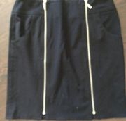 New Adrienne Vittadini Black Skirt w 2 Silver Zip