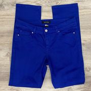 White House Black Market Royal Blue Blanc Fit Slim Ankle Jeans Size 4