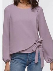 Anthropologie Greylin Chelsea Faux Wrap Top Long Sleeve Lilac