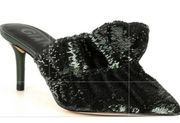 Gianni Bini Green Ruffle Sequin Slides Mules Rossallio Shoes Heels Size 9 NWOT