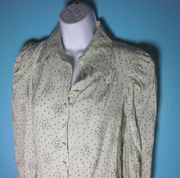 LABELRAIL Olivia & Alice Women Blouse Size 4 Pale green Floral Print Puff Sleeve