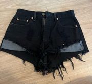 | vintage orange tab levis black shorts