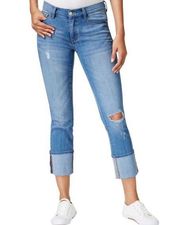 Buffalo David Bitton Faith Mid Rise Cropped Distressed Jeans Size 31