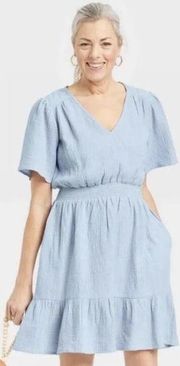 Flutter Short Sleeve Gauze Dress