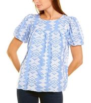 Baby Blue Embroidered Top