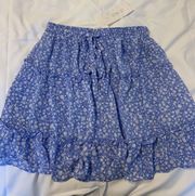 Blue Floral Skirt