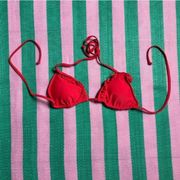 Lady in Red Ruffle Trim Triangle Bikini Top