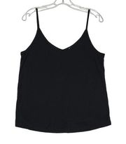 BP. Ribbed Tank Top Womens Small Black Double V Neck Spaghetti Straps