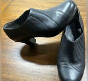 Women's Heeled Booties Boots Size EU 40 US 9.5 Leather Black