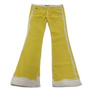 Roberto Cavalli Jeans Womens 42 IT 6 US Yellow Painted Flare Leg Low Rise VTG