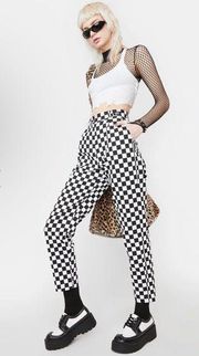 Love Too True LTT checkerboard Classic Trousers US 2 Pants Pleated Dolls Kill