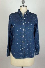 Madison Scotch Pistol Snap Button Chambray Top