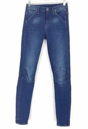 G-Star Raw Womens Size 25 5622 Mid-Waist Skinny Jeans Medium Wash Biker Details
