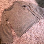 Small Bell Sleeve Dusty Pink And Grey Marbled Thermal Shirt