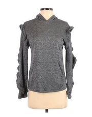 Go Couture Ruffle Metallic Shimmer Pullover Blouse