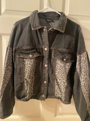 Shop These Three Black Denim Leopard Jacket 