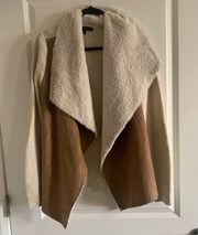 Women’s Romeo & Juliette Brown Faux Suede Sweater Jacket Size L