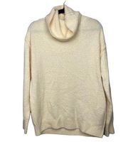Caslon Ivory Cream Chenille Turtleneck Oversized Pullover Sweater Size Medium