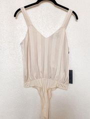 4SI3NNA Paige Champagne Stripe Bodysuit Size Small