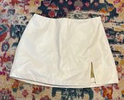 White Leather Skort