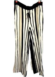 Lafayette 148 New York Hester Striped Wide-LegPull On Viscose Pants‎ Sz M