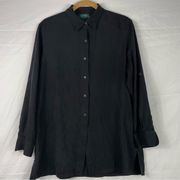 Lauren Ralph Lauren Silk Button Down Shirt Collar