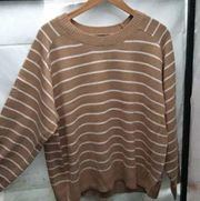 New Women’s Plus T TAHARI Striped Crew Sweater