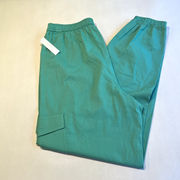 Abound Womens Cargo Joggers Green Marine Size Medium‎ Side Pockets Banded Cuffs