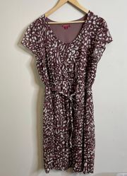 Purple Pullover Dress Animal Print