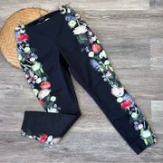 Ted baker black & floral print pants