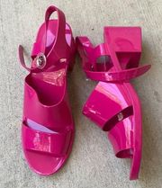 American Apparel pvc jelly sandal with heel pink