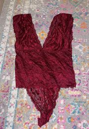 Forever 21 Red Lace  Bodysuit