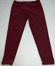 Bally Total Fitness Womens Leggings Size M  Burgundy Maroon Wine Athletic Crop